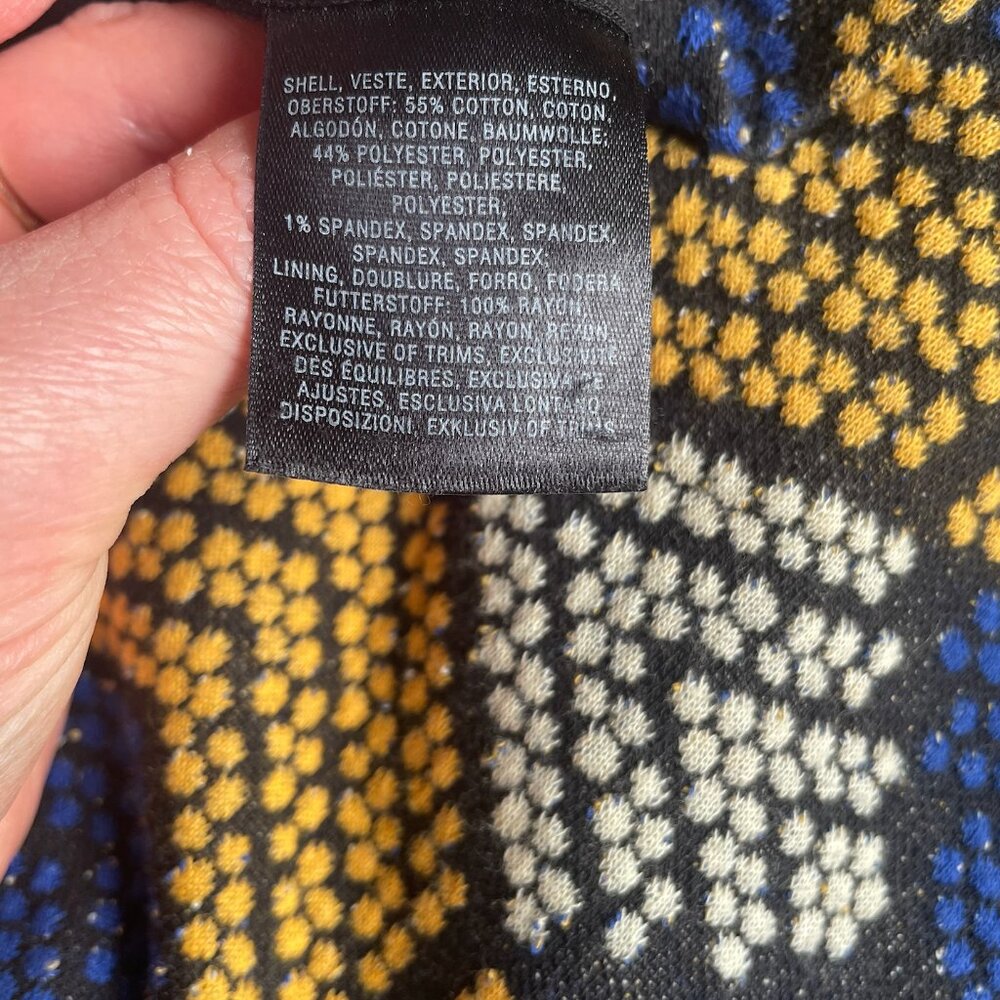 Anthropologie Maeve Blue Yellow Long Pencil Skirt, 6 Women's - Picture 7 of 9
